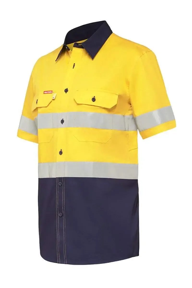 Hard Yakka Short Sleeve Vented Taped Hi Vis Shirt Y07735
